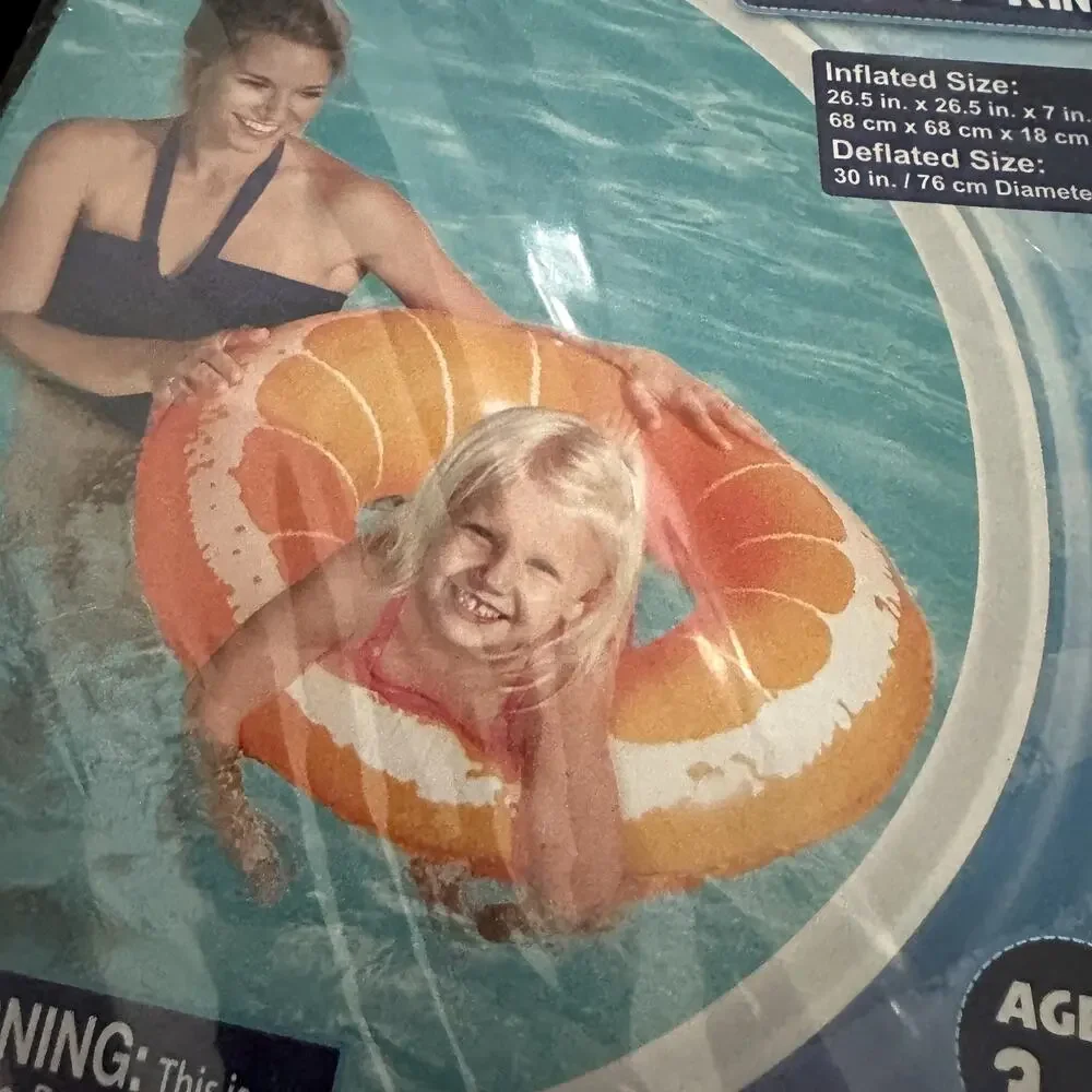 H2O Go! Orange Slice Inflatable Pool Float Ring NEW